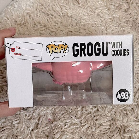 Funko Pop! Star Wars Valentines Day #493 Grogu With Cookies w/ Case VAULTED - Picture 6 of 7
